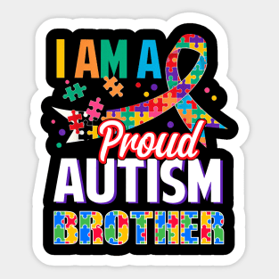I Am A Proud Autism Brother Autism Awareness Ribbon Sticker